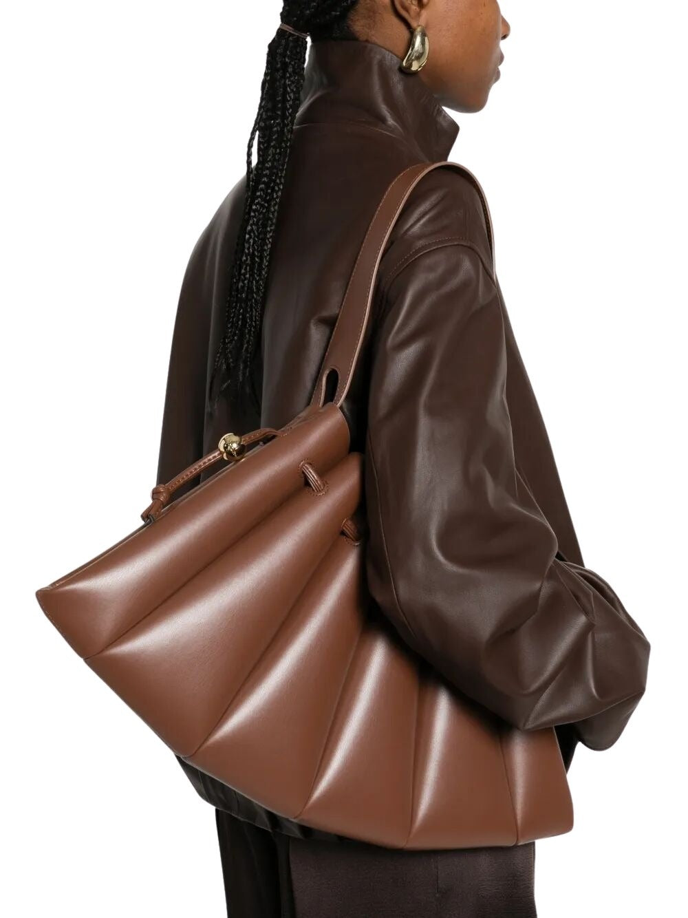Calipso Vegan Fabric Brown Polyurethane Bag