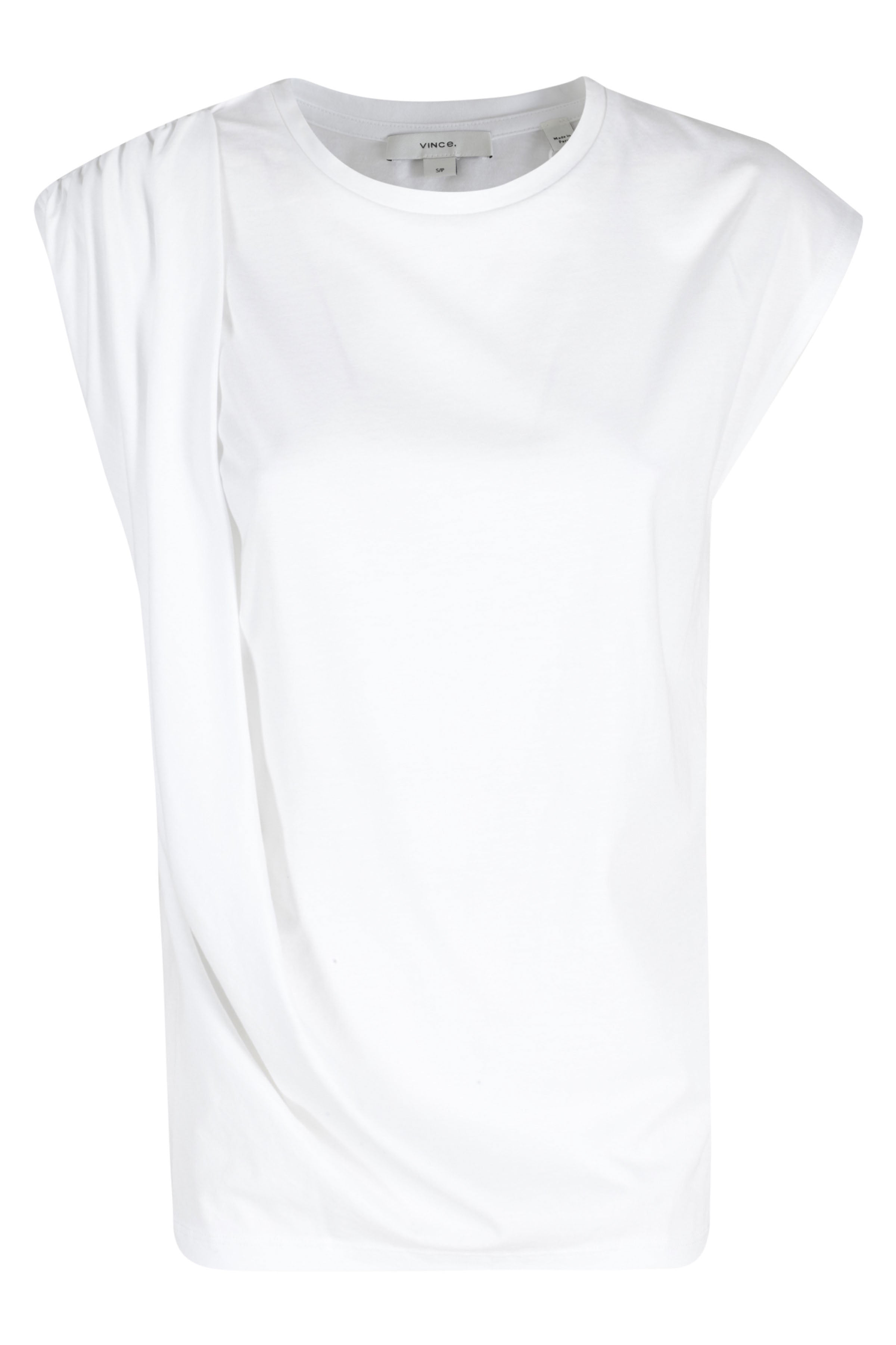 Relaxed Ss Drape Top White Cotone Supima Naia Acetate T-shirt