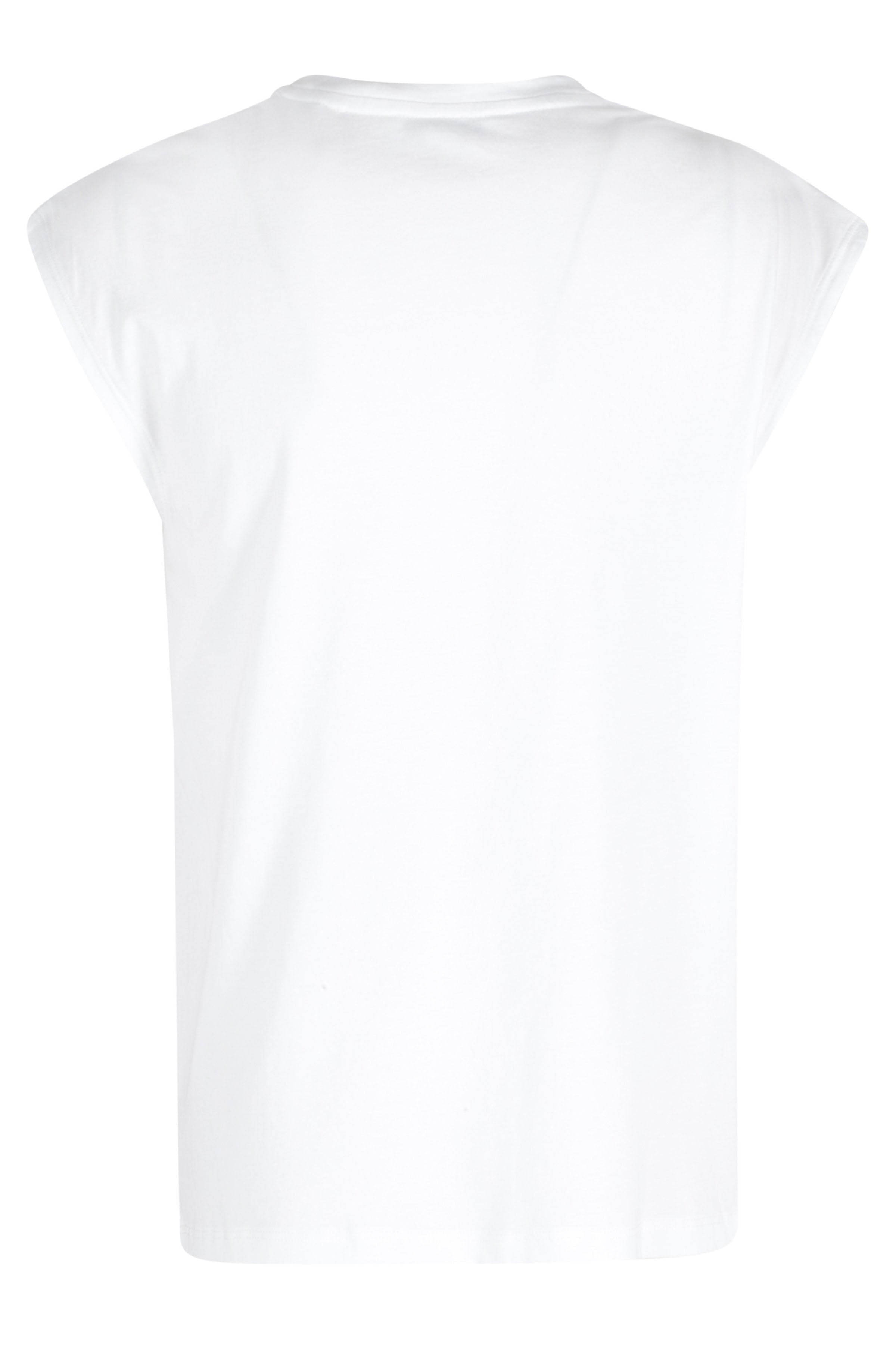 Relaxed Ss Drape Top White Cotone Supima Naia Acetate T-shirt