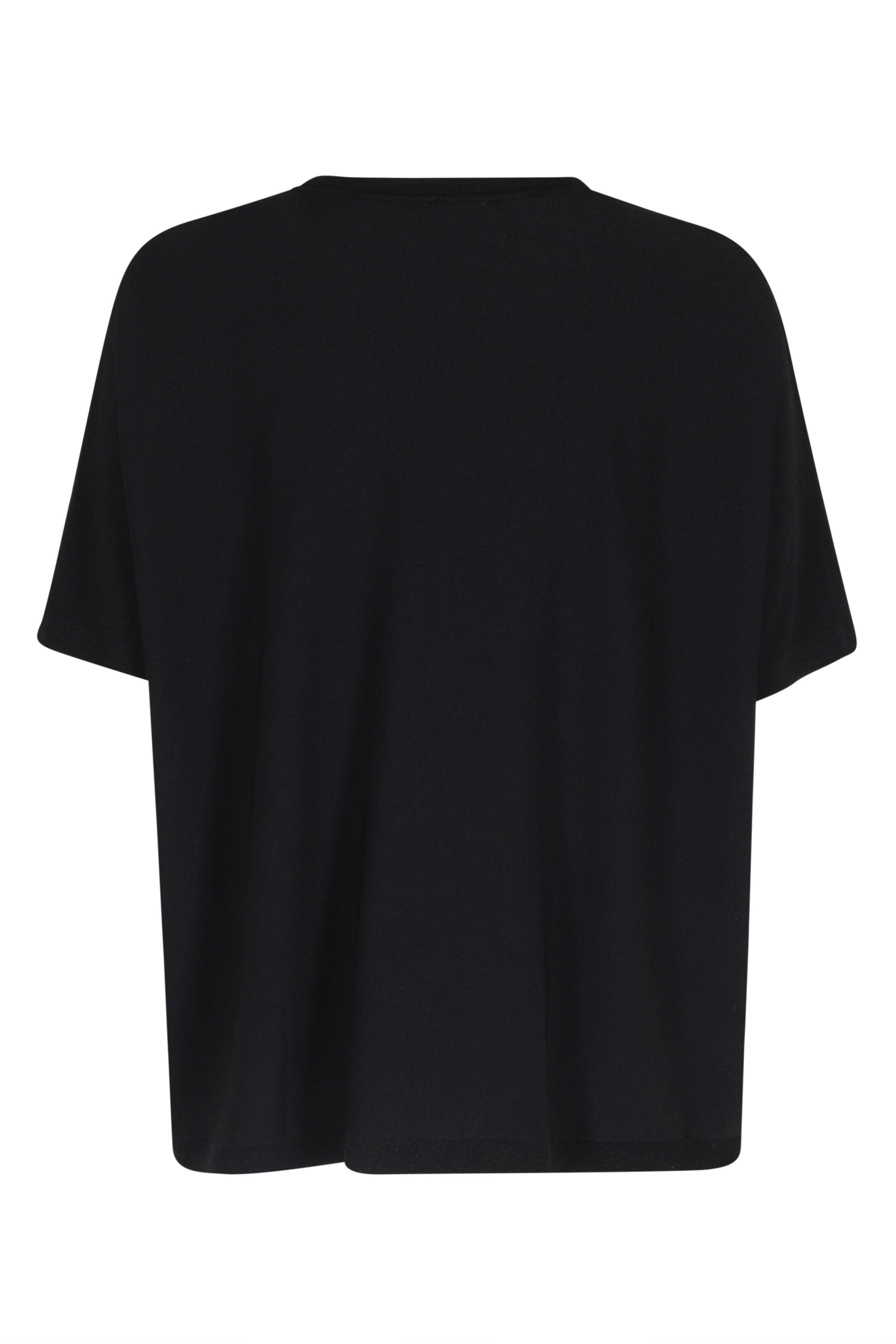 Tshirt Over Black Viscosa Poliestere T-shirt