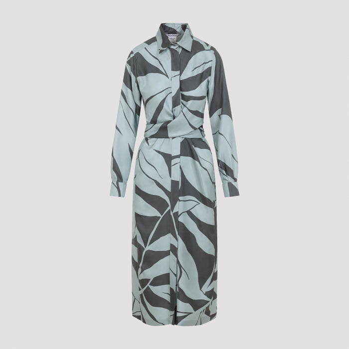 Robinia Midi Dress Green Silk