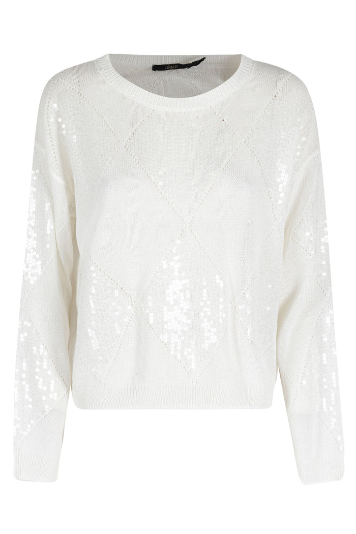 Girocollo Paillettes Nude & Neutrals Cotone Viscosa Carta Maglia