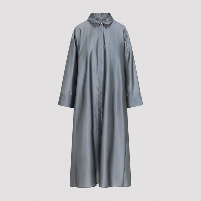 Anna Midi Dress Blue Polyester Silk