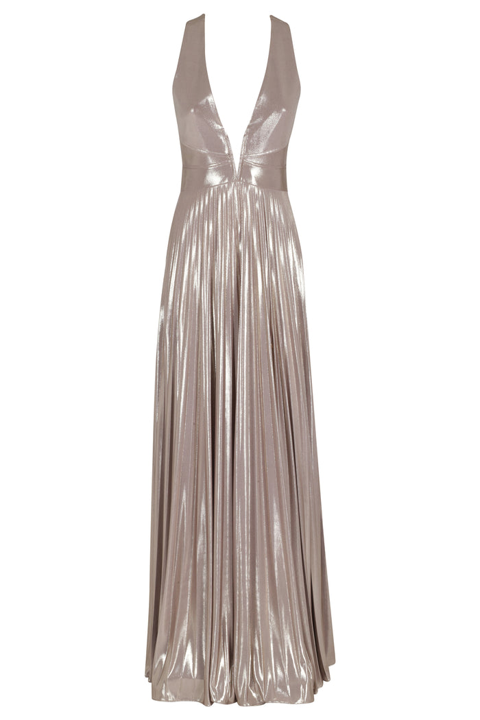 Evening Dress Metallic Polyester Abito