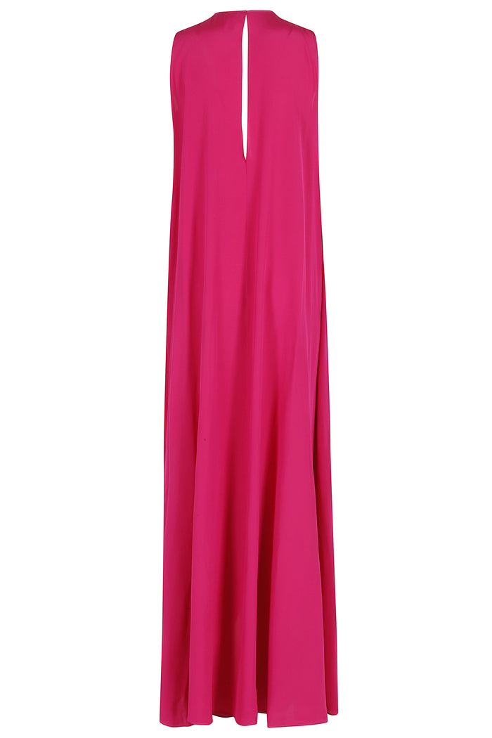 Anka Long Dress Pink & Purple Silk Abito