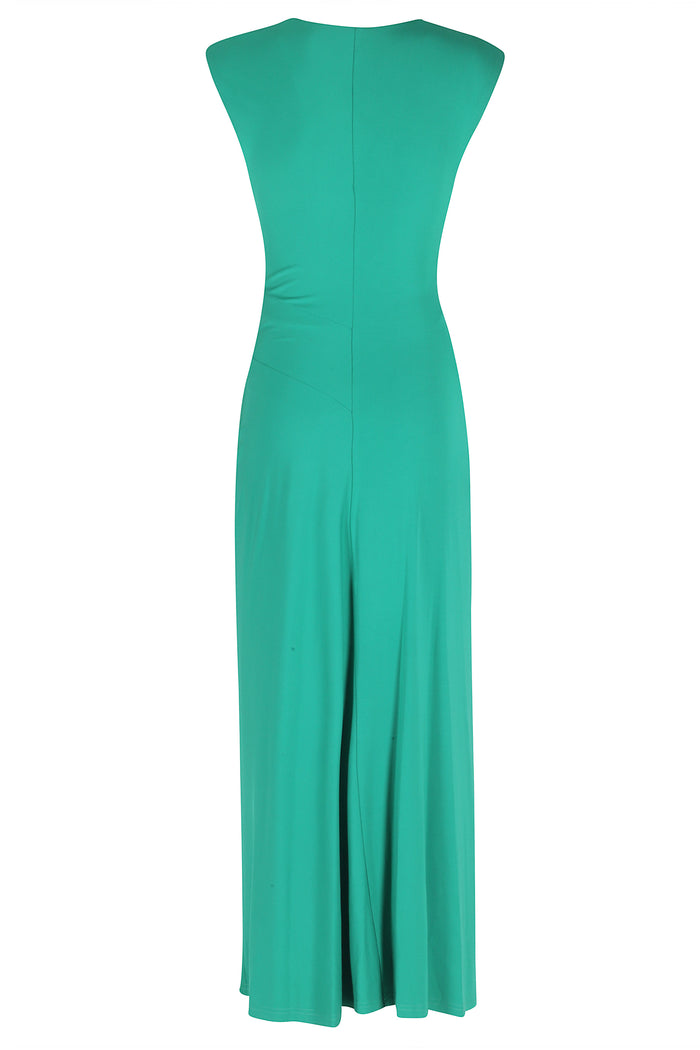Acacia Draped Jersey Midi Dress Green Abito