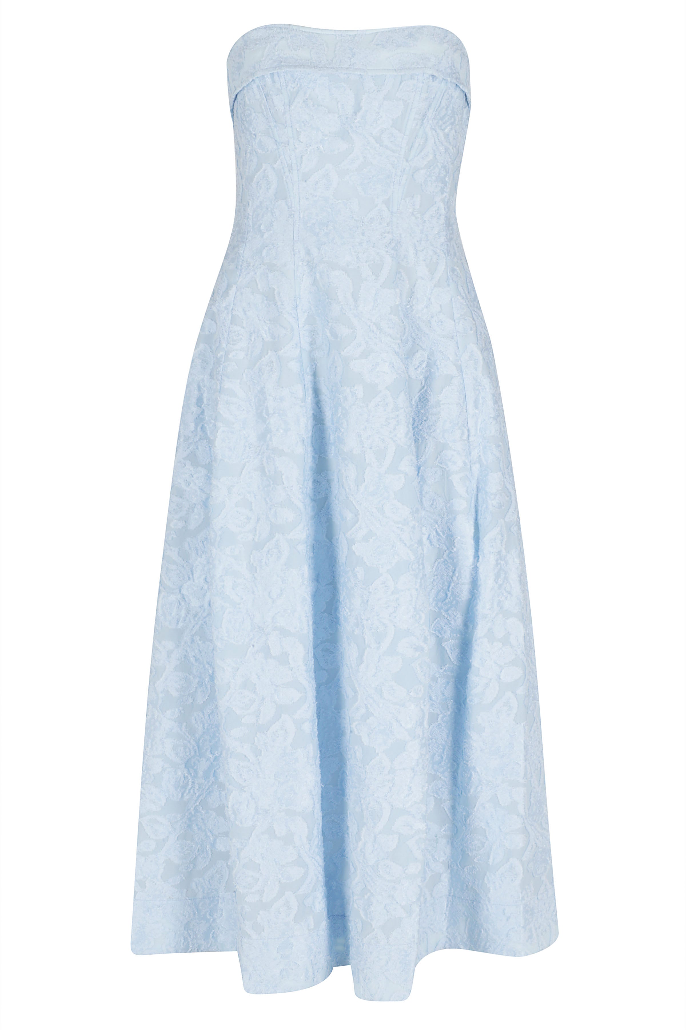 Valeria Jacquard Midi Dress Blue Cotone Abito