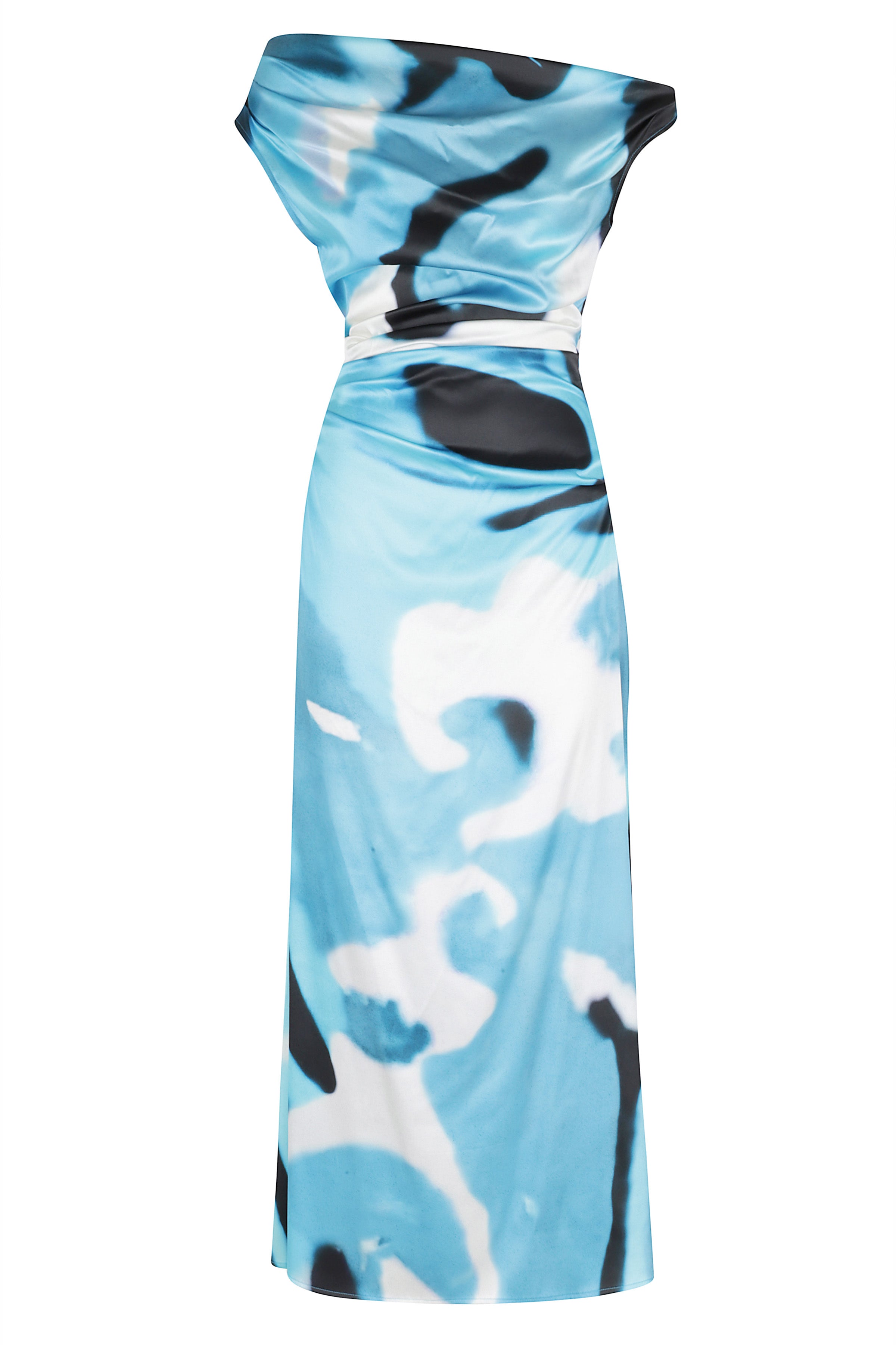 Phare Silk Dress Blue Seta Spandex Abito