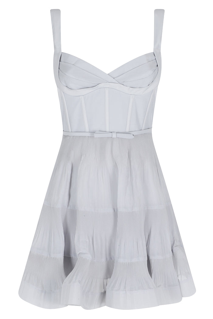 Pleated Draped Mini Dress Grey Poliestere; Fodera Cotone Abito