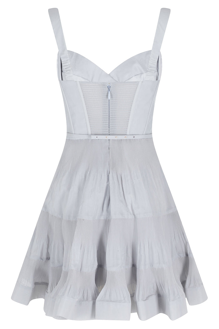 Pleated Draped Mini Dress Grey Poliestere; Fodera Cotone Abito