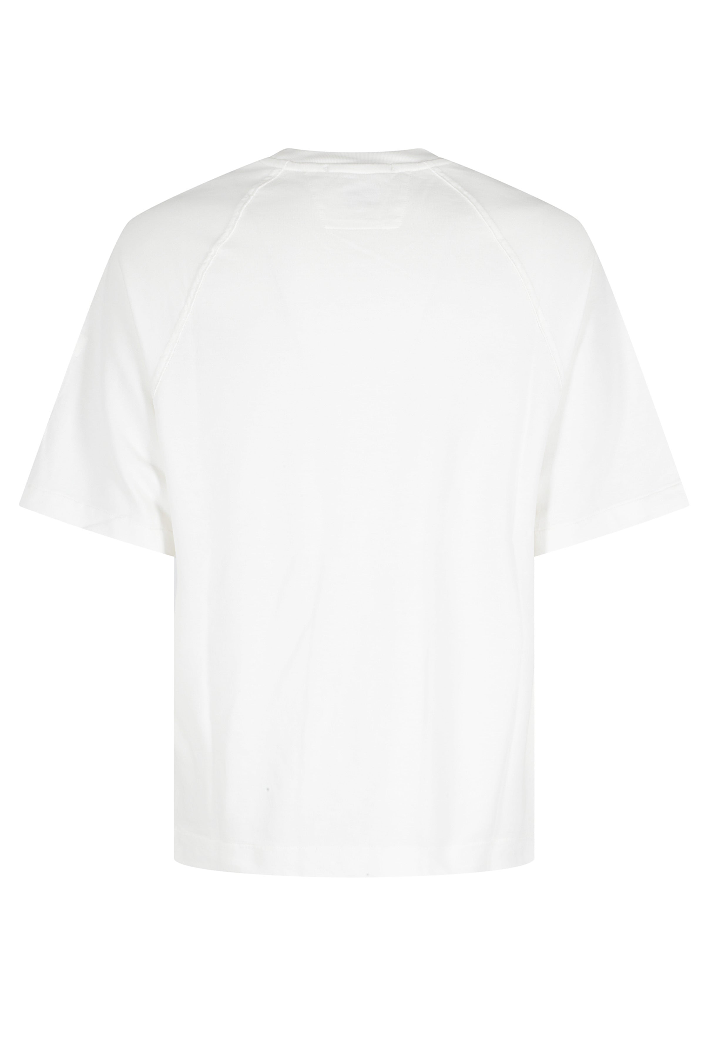Light Fleece Short Sleeve Sweatshirt White Cotone T-shirt