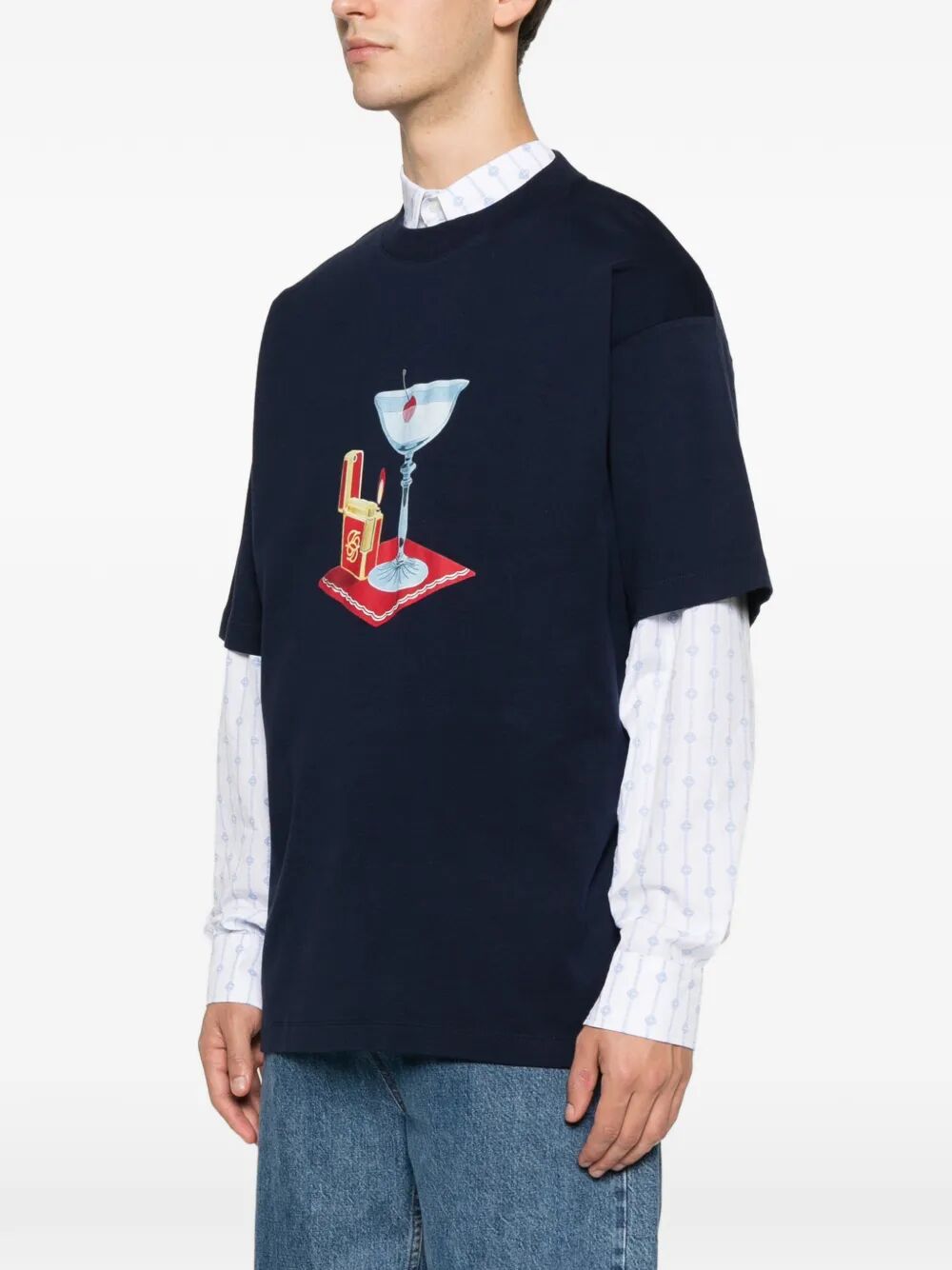 T-Shirt Cocktail Blue Cotton Tshirt