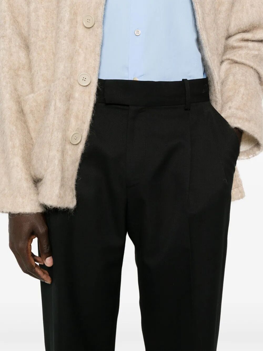 Golfer Pants Black Virgin Wool Polyester