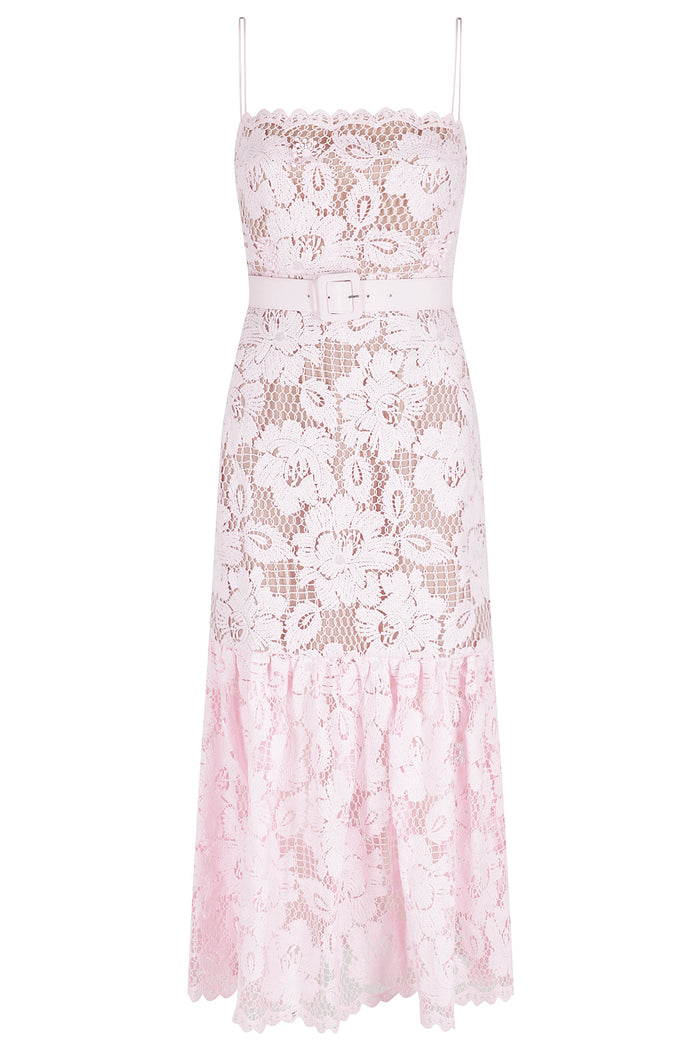 Lace Midi Dress Pink & Purple Poliammide Abito