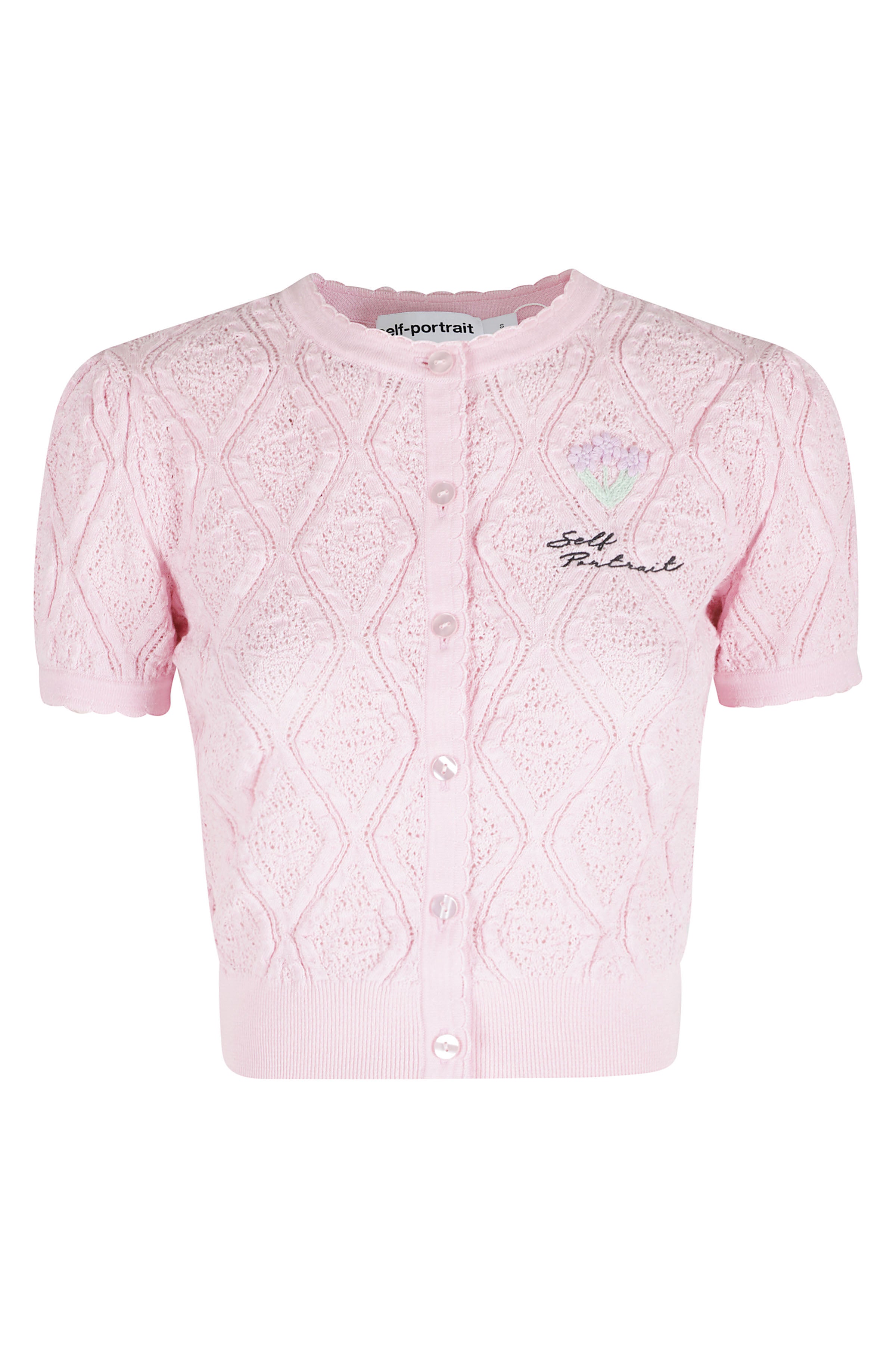Pointelle Knit Top Pink & Purple