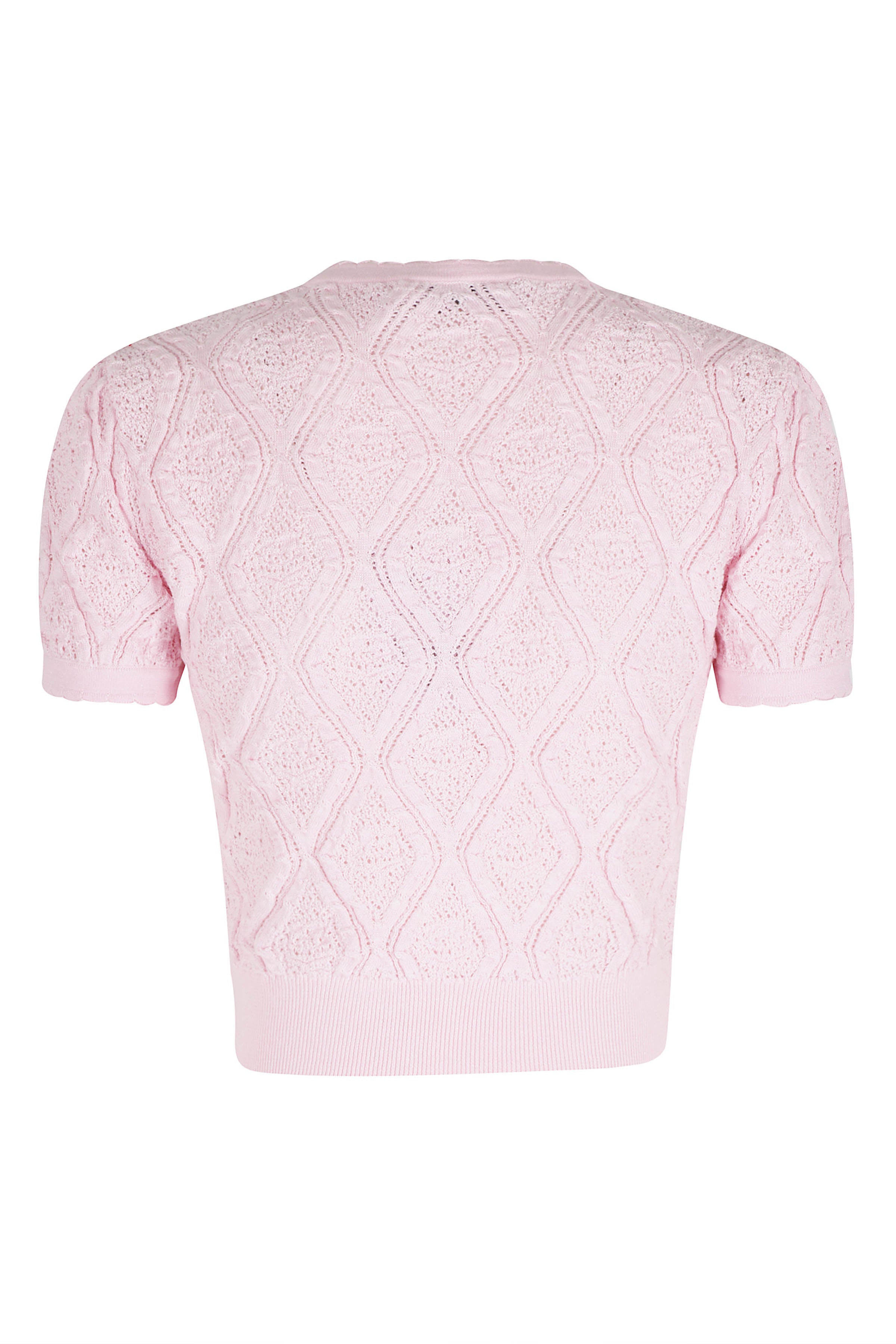 Pointelle Knit Top Pink & Purple