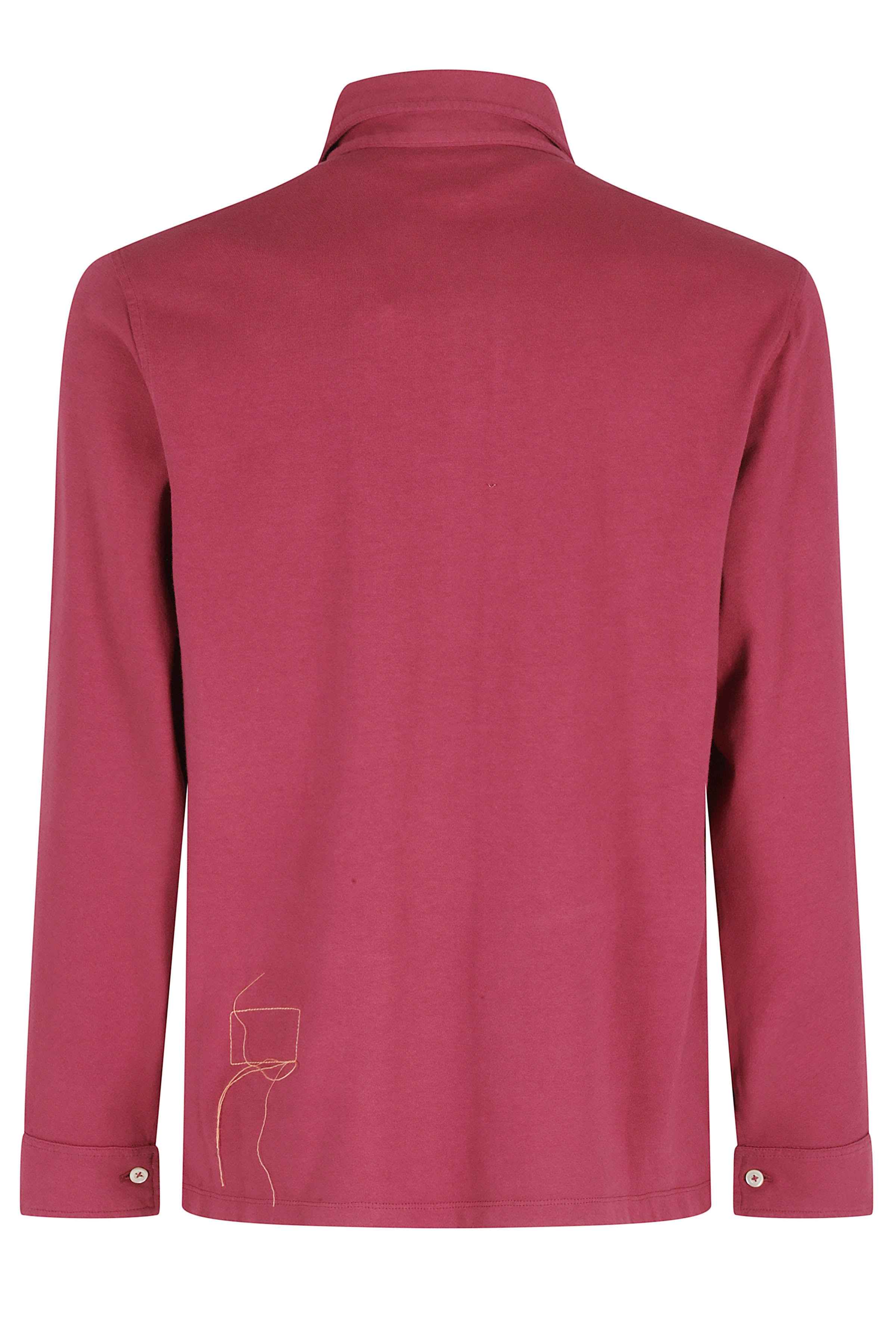 Long Sleeve Polo Cotone Red