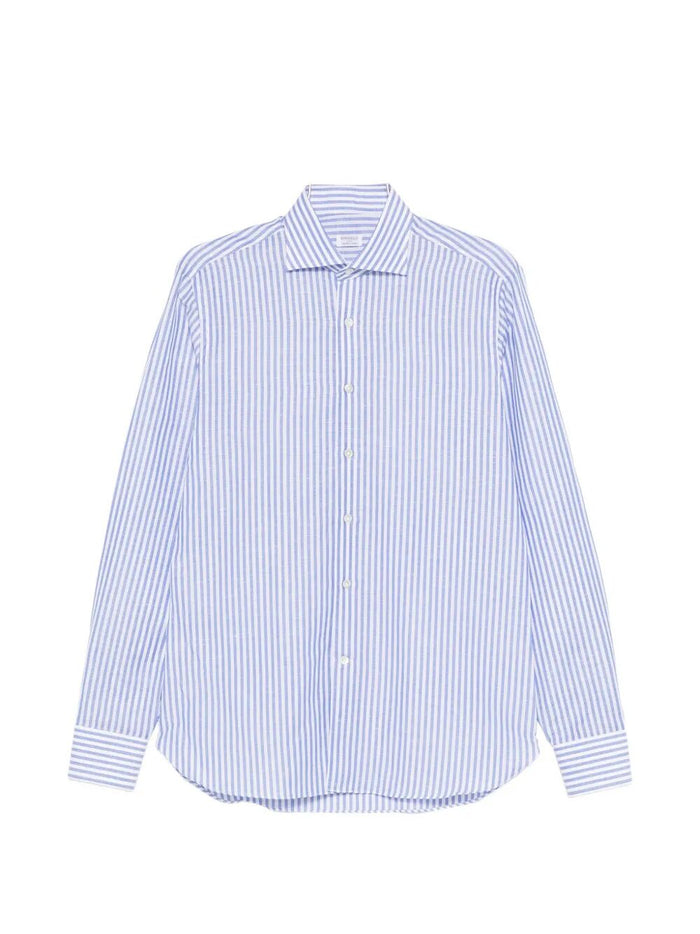 Shirt Blue Cotone Lino
