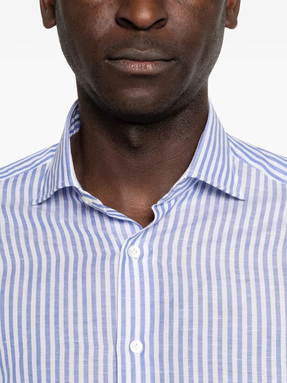 Shirt Blue Cotone Lino