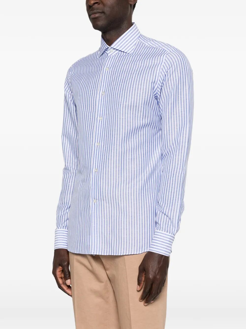 Shirt Blue Cotone Lino