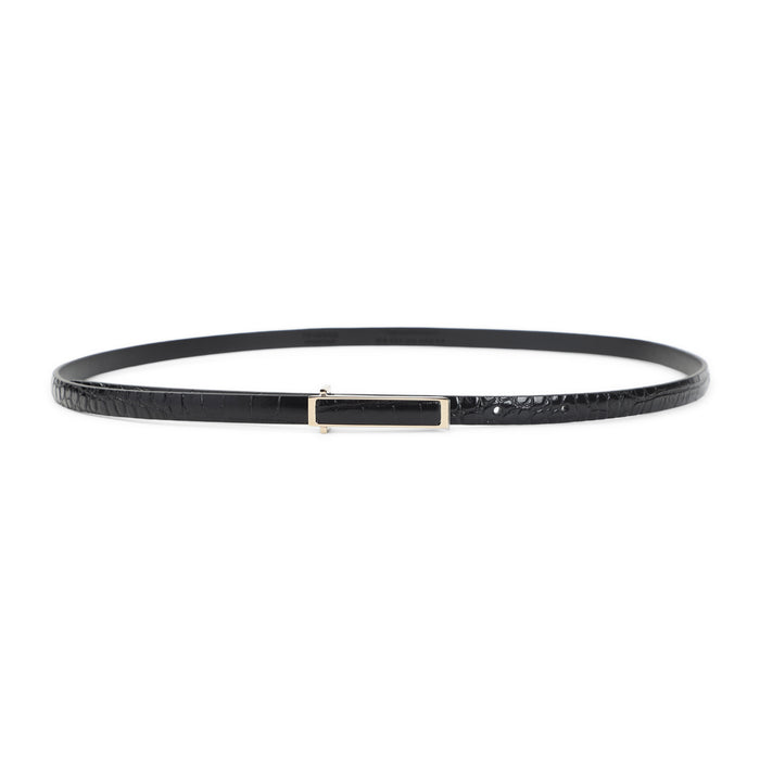 Soft Printed Croco Belt Black Leather