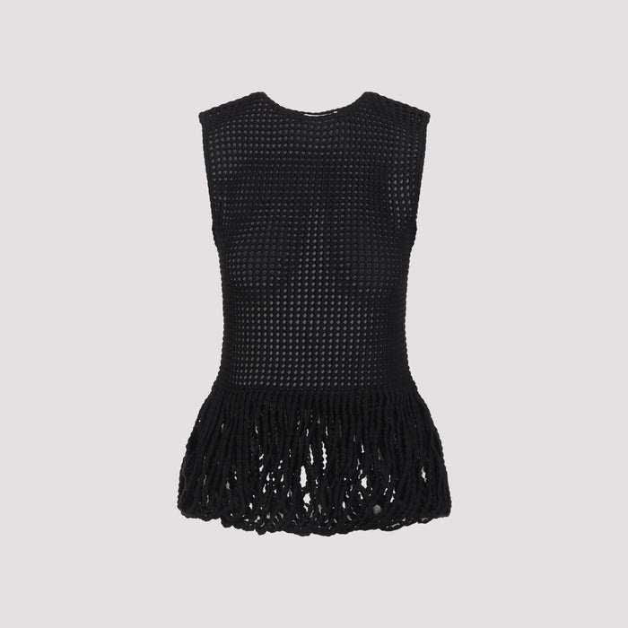 Peplum Tank Top Black