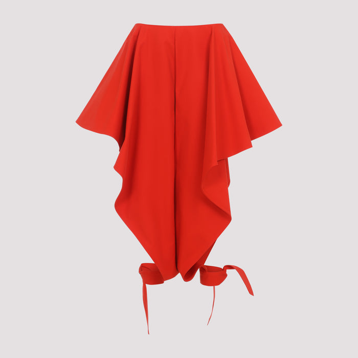 Panelled Pants Red Cotton