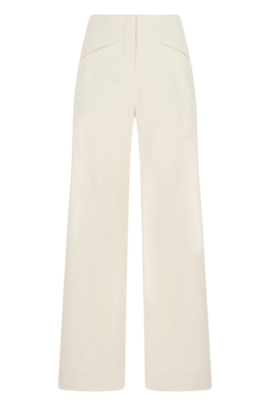 Trousers Wide-Leg Ecru Cotton