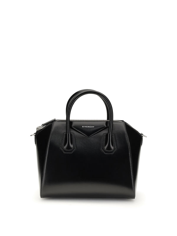 Antigona Small Leather Box Handbag Black Calf Bos Taurus Handbags