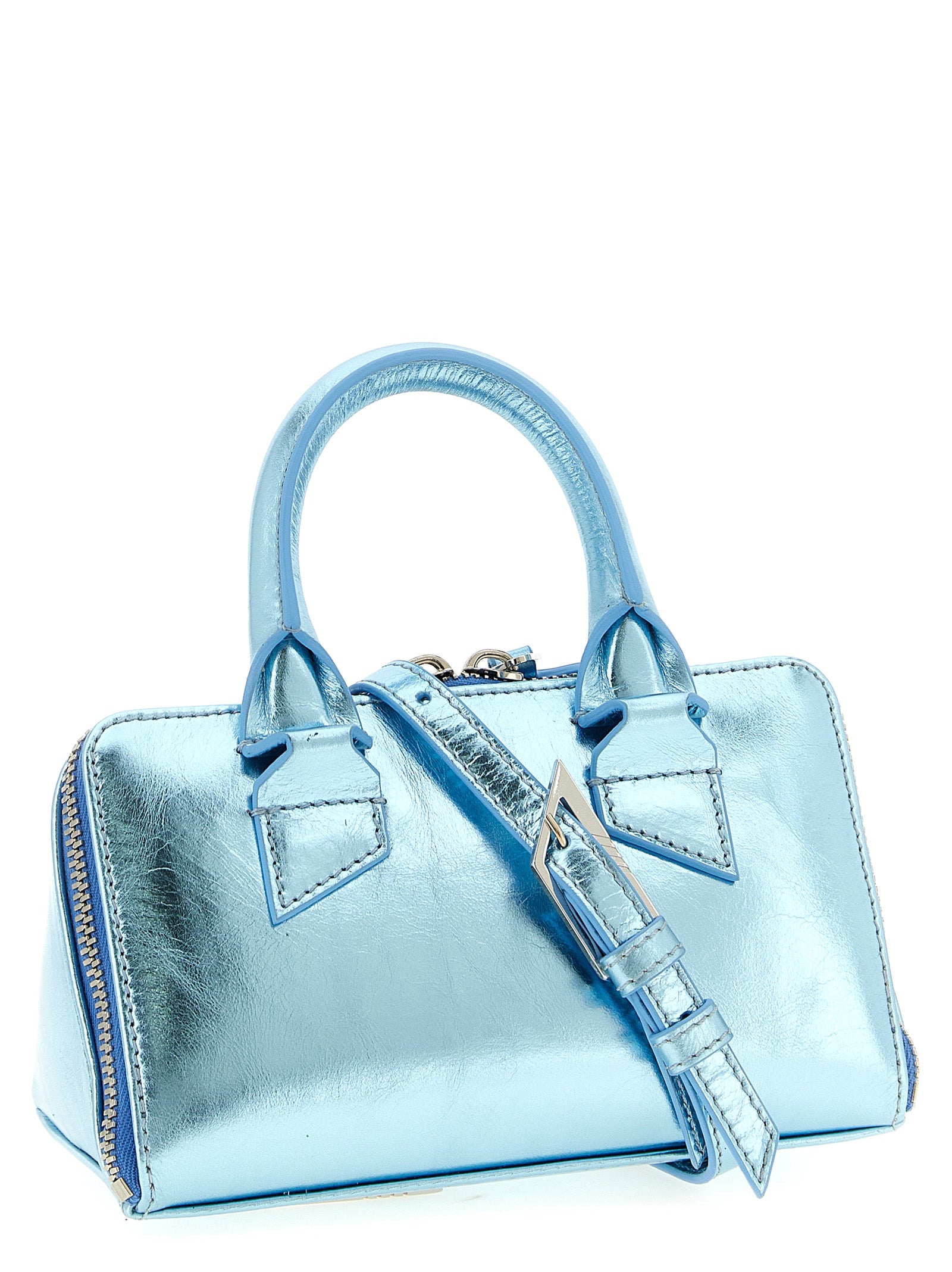 Friday mini handbag Light Blue Calfskin Leather (bos Taurus) Hand Bags