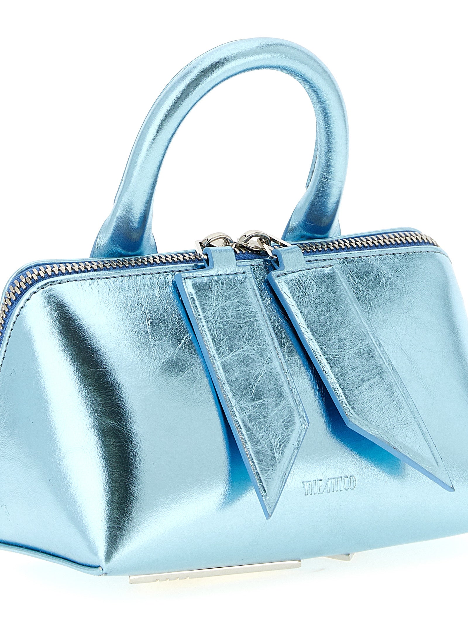 Friday mini handbag Light Blue Calfskin Leather (bos Taurus) Hand Bags