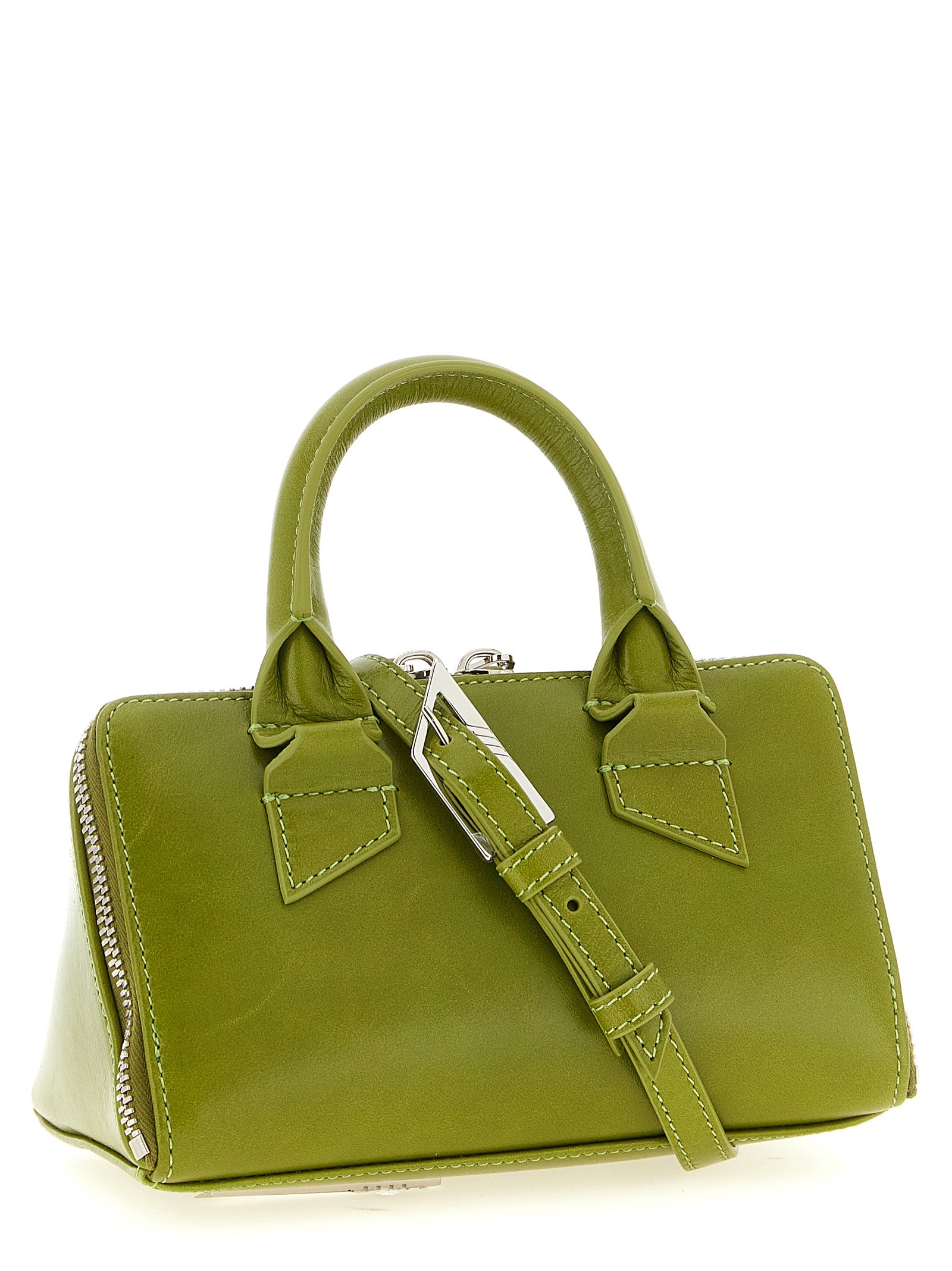 Friday mini handbag Green Calfskin Leather (bos Taurus) Hand Bags