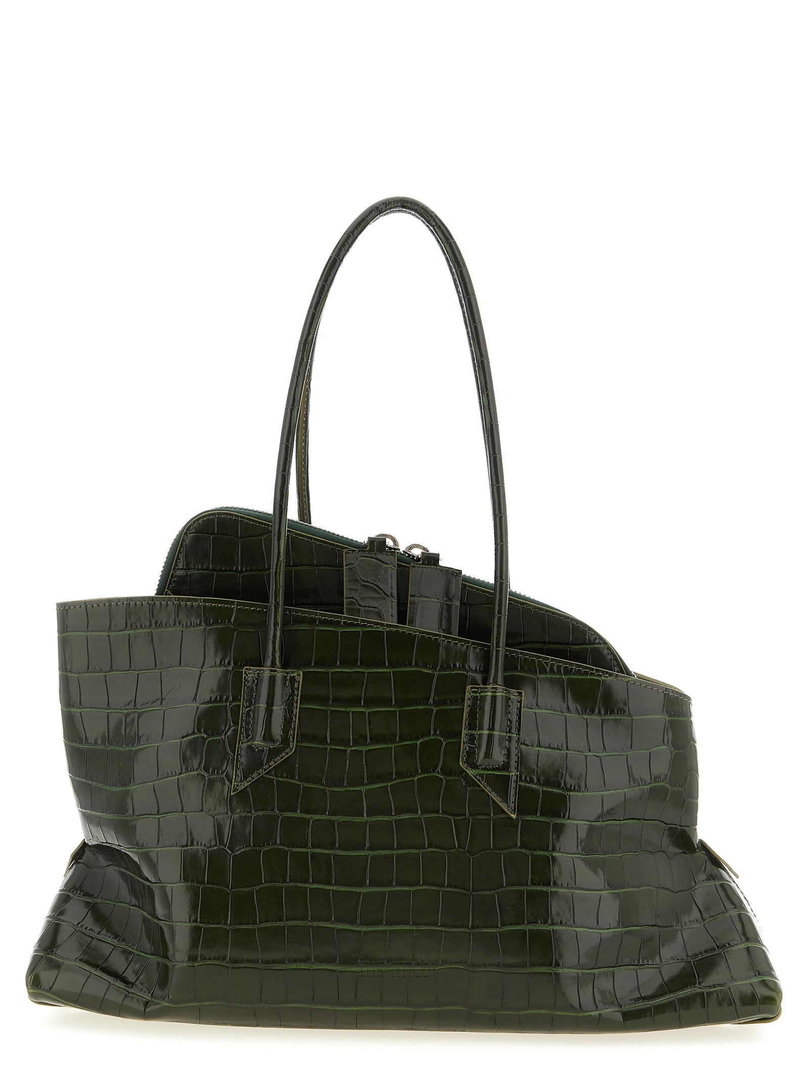 La Passeggiata Medium Shoulder Bag Green Calfskin Leather (bos Taurus)