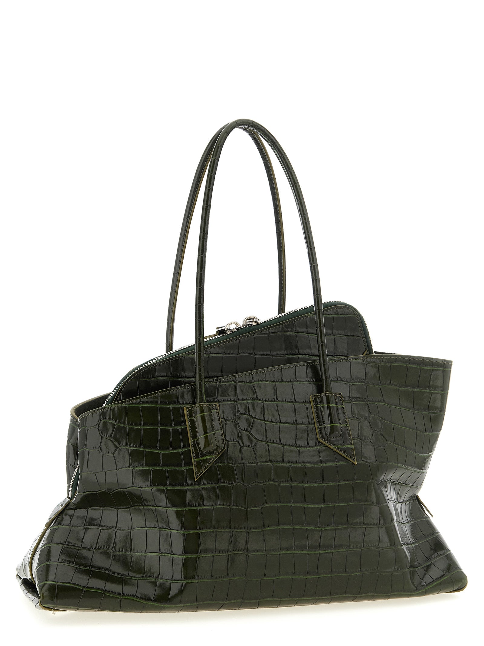 La Passeggiata Medium Shoulder Bag Green Calfskin Leather (bos Taurus)