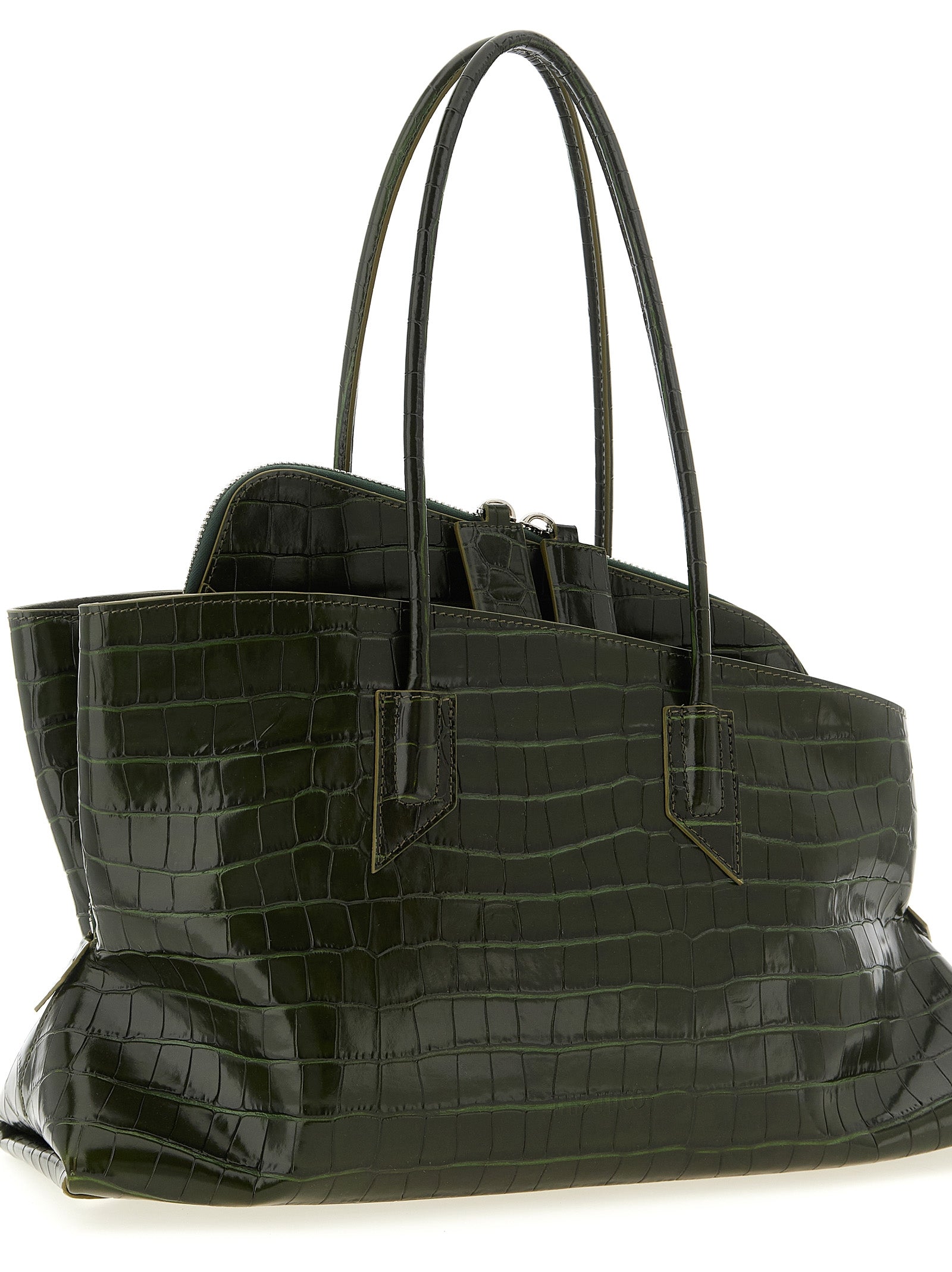 La Passeggiata Medium Shoulder Bag Green Calfskin Leather (bos Taurus)