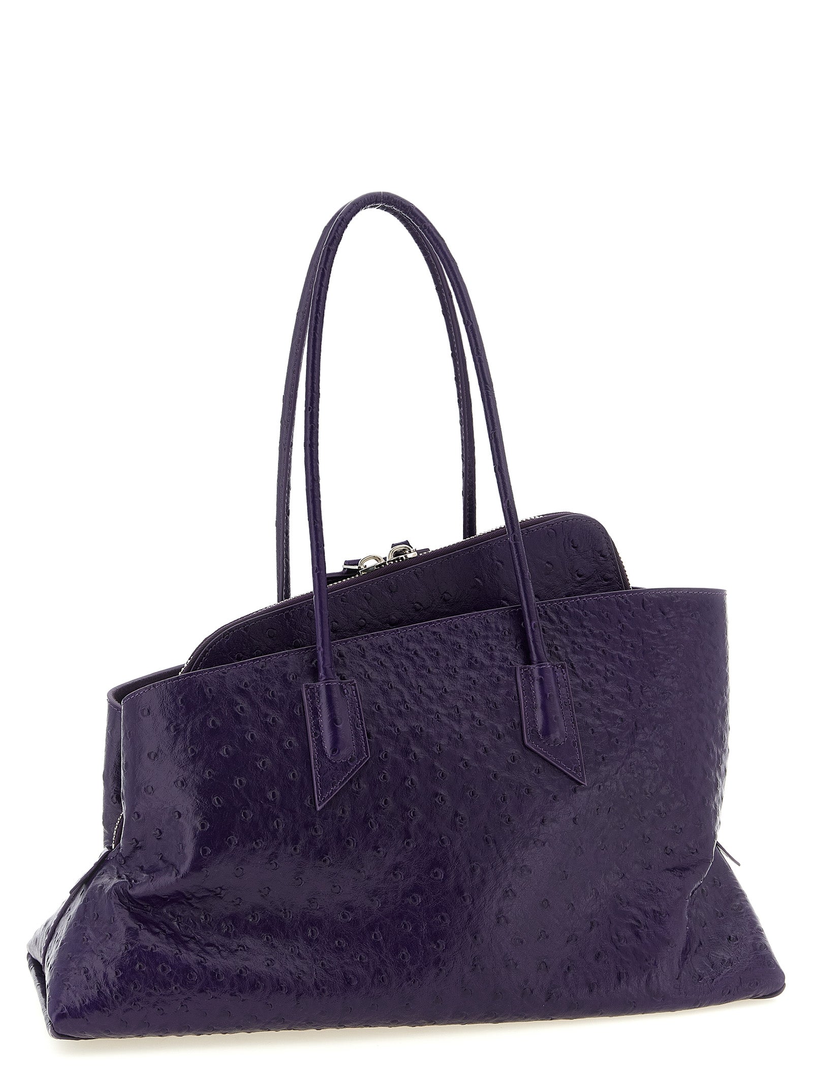 La Passeggiata Medium Shoulder Bag Purple Leather