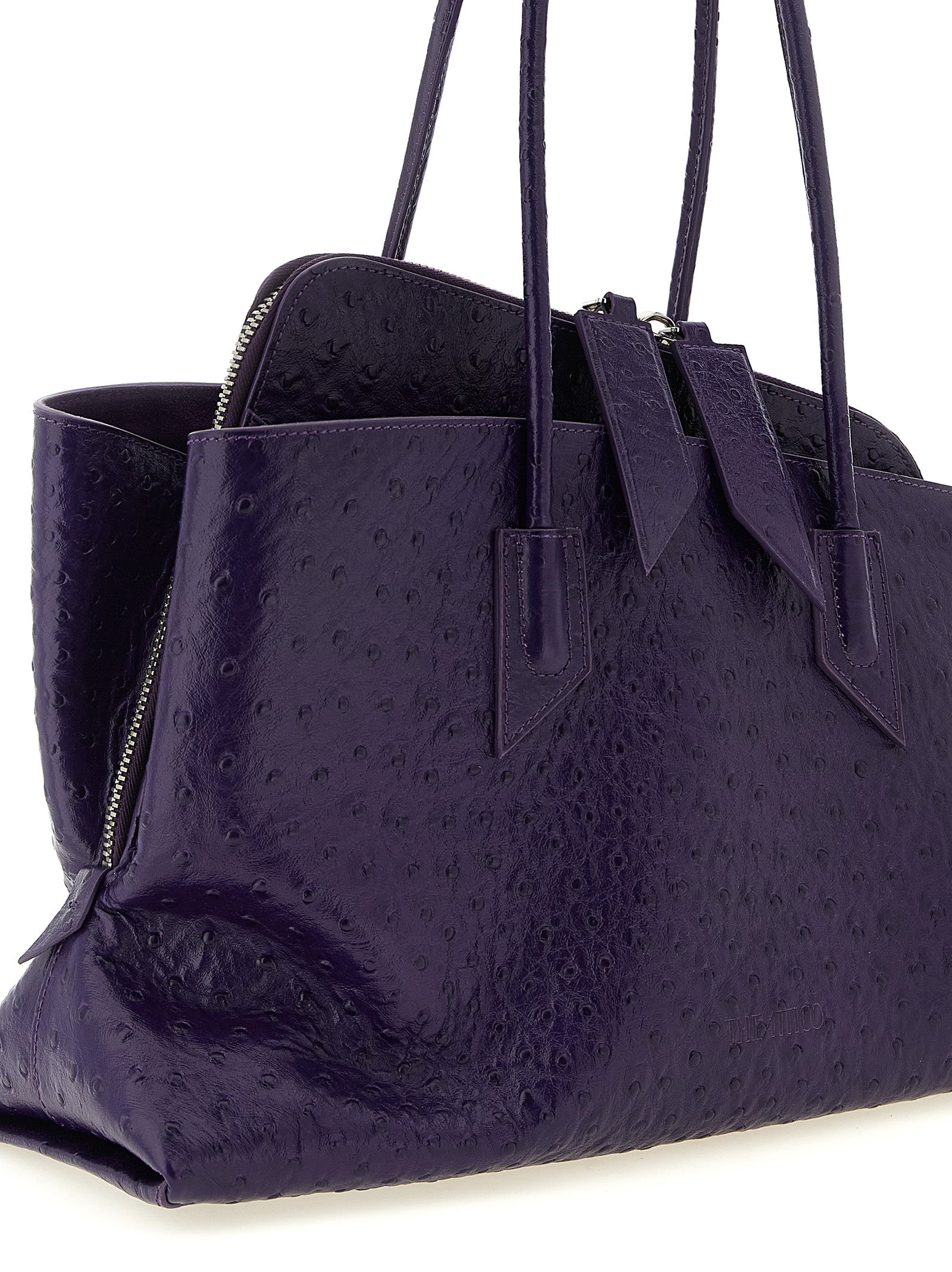 La Passeggiata Medium Shoulder Bag Purple Leather