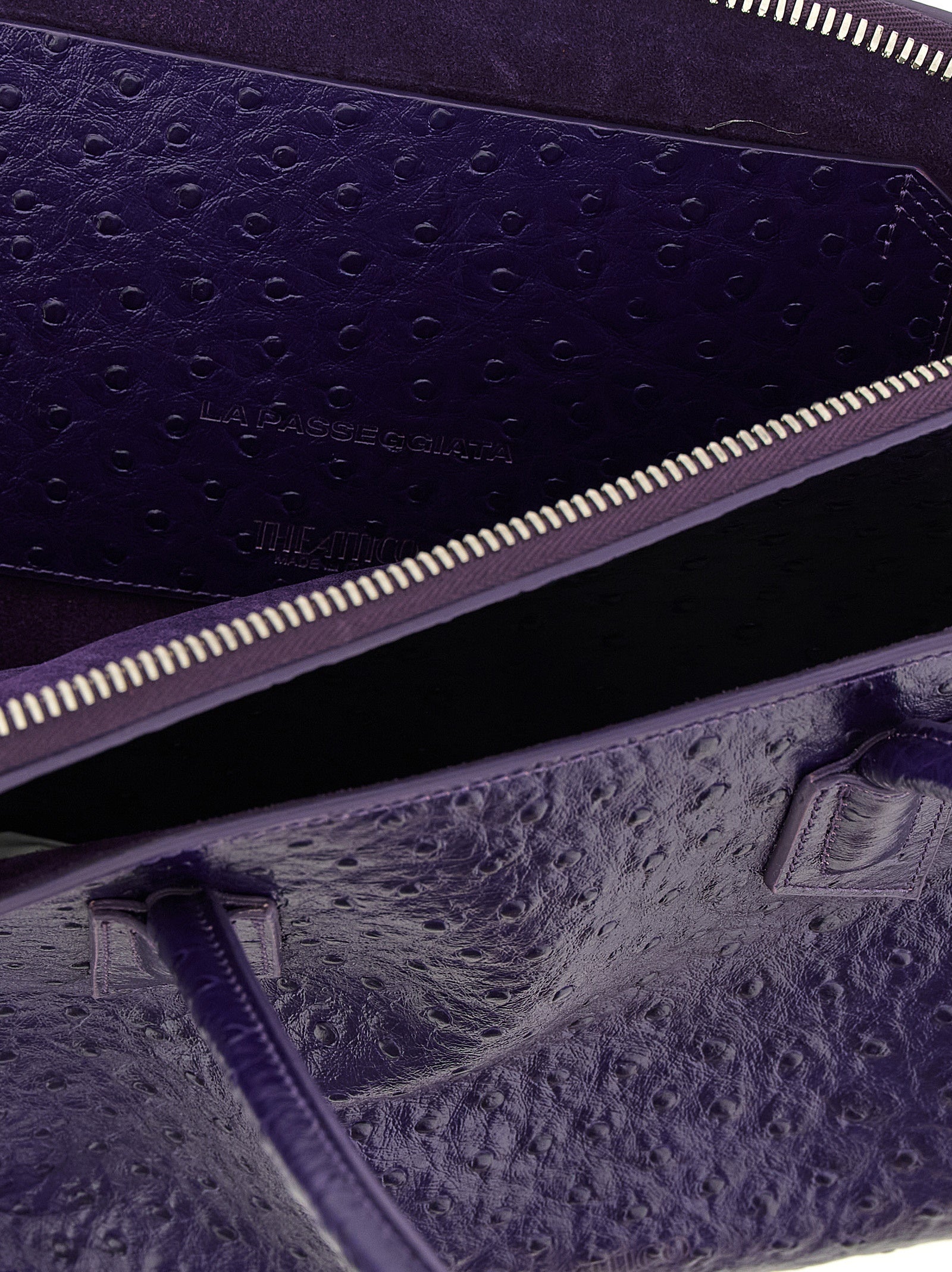 La Passeggiata Medium Shoulder Bag Purple Leather