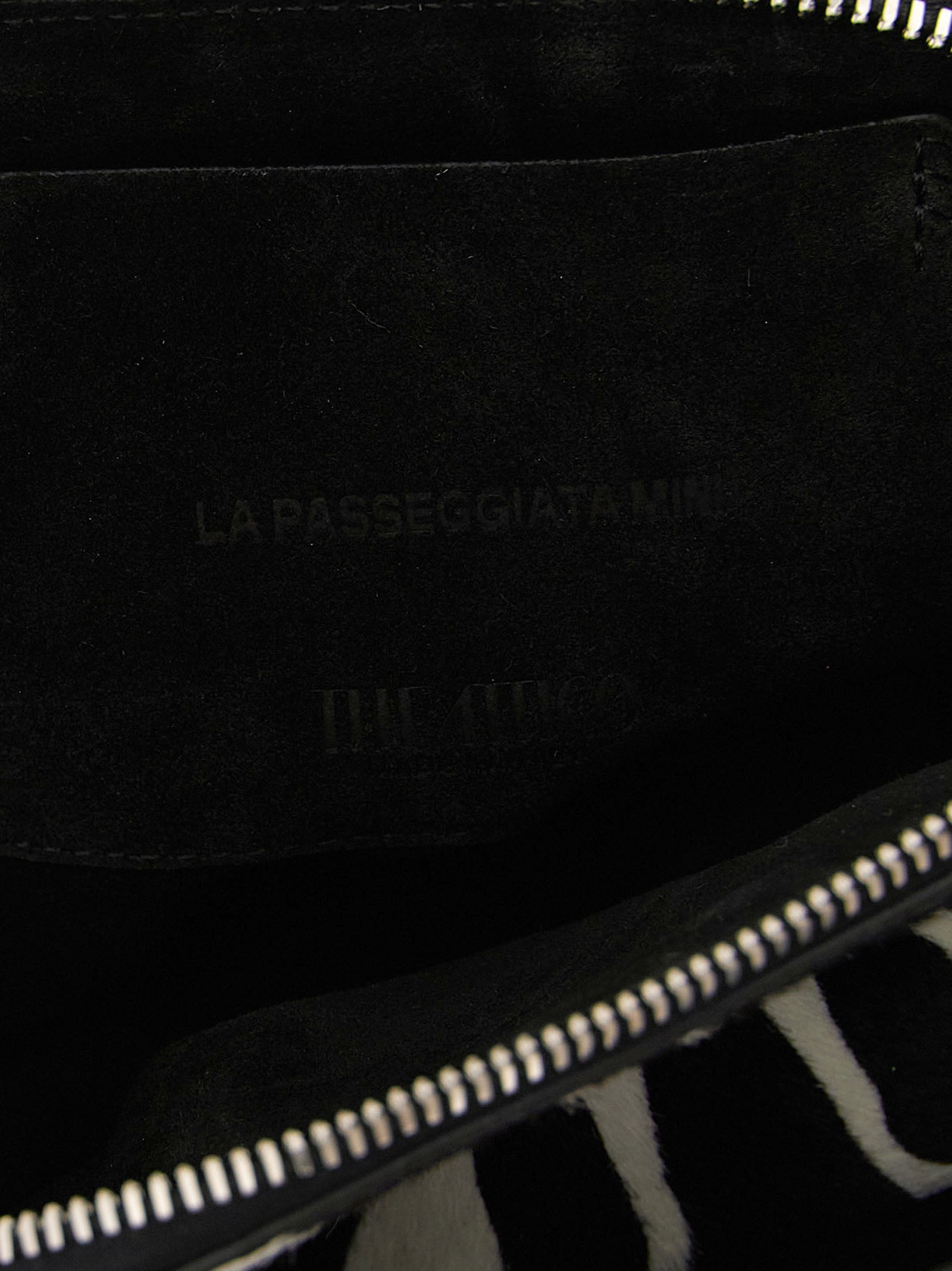 La Passeggiata Mini Handbag White/black Calfskin Leather (bos Taurus) Hand Bags