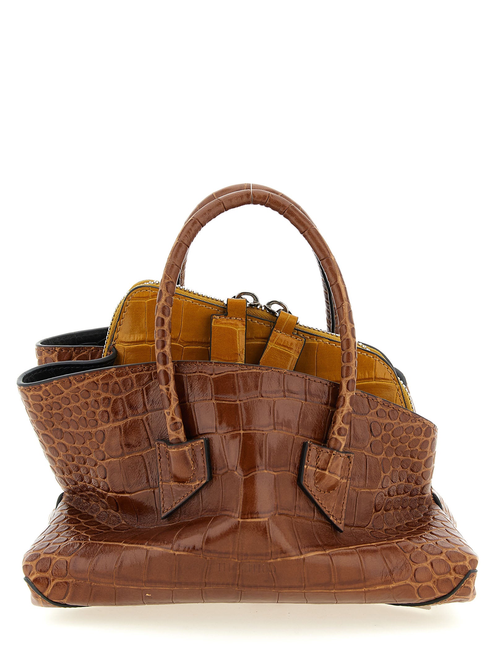 La Passeggiata Mini handbag Brown Calfskin Leather (bos Taurus) Hand Bags