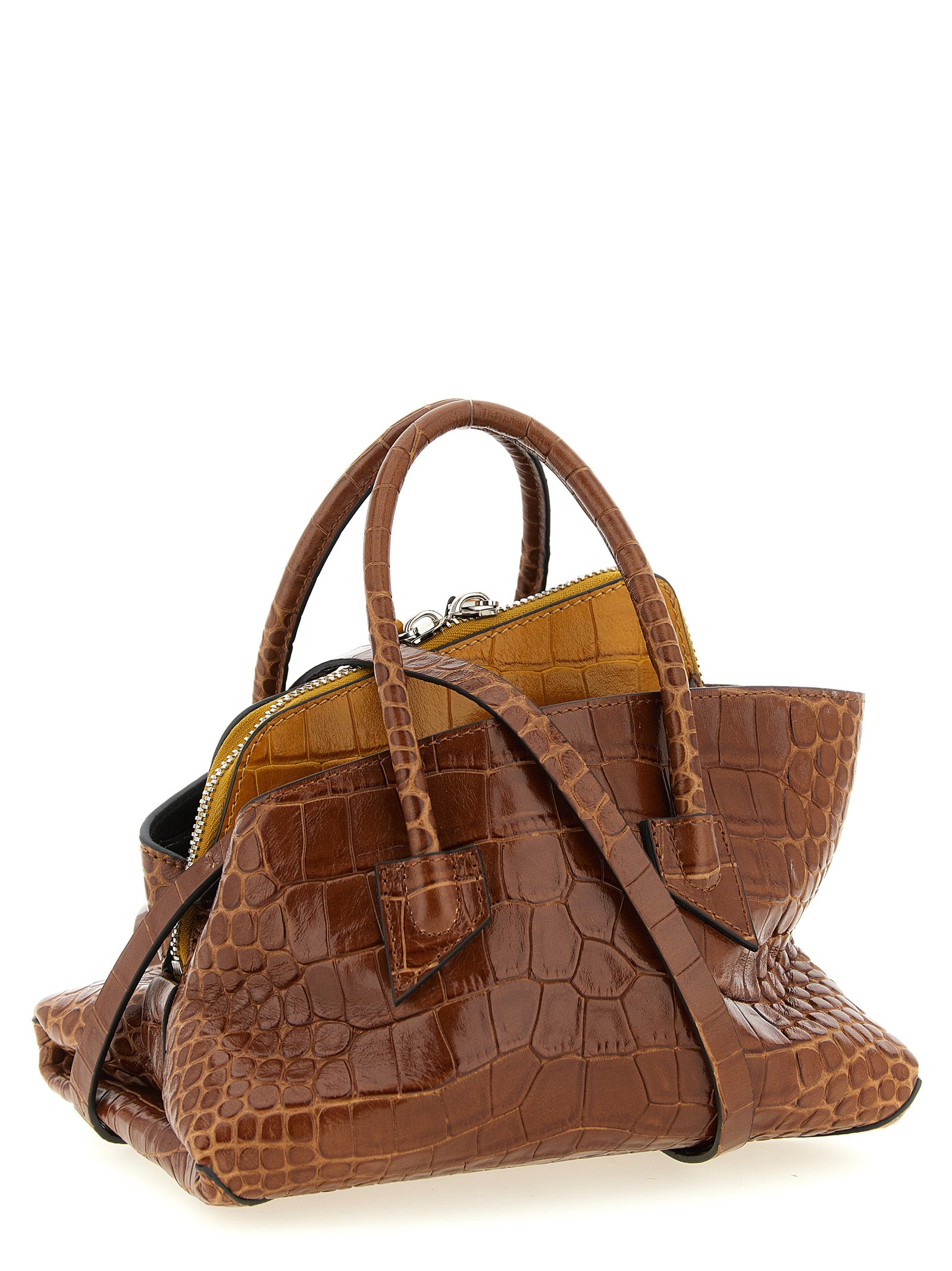 La Passeggiata Mini handbag Brown Calfskin Leather (bos Taurus) Hand Bags