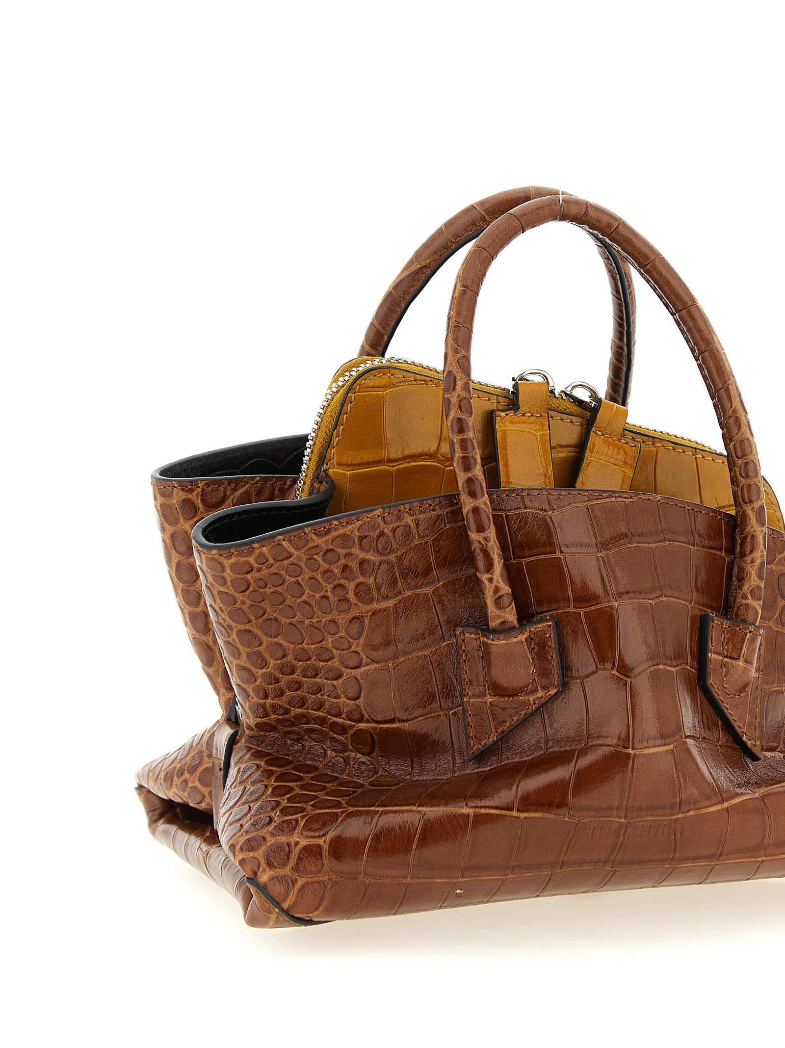 La Passeggiata Mini handbag Brown Calfskin Leather (bos Taurus) Hand Bags