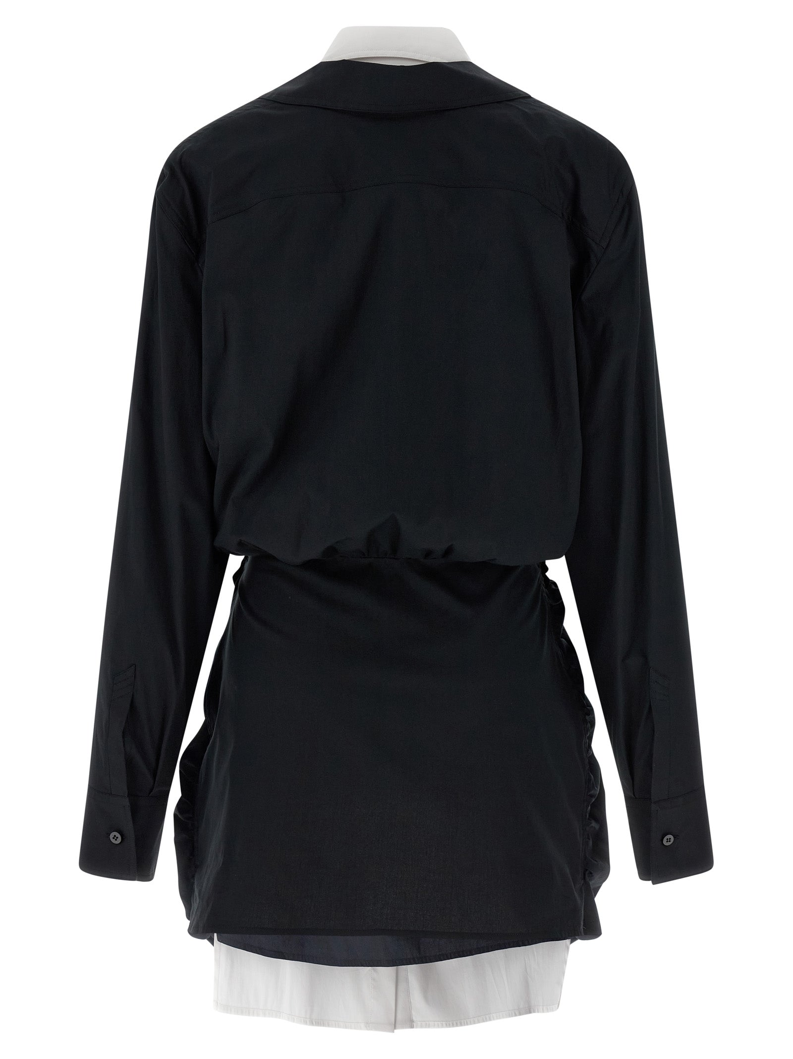 Double layer shirt dress White/black Cotton