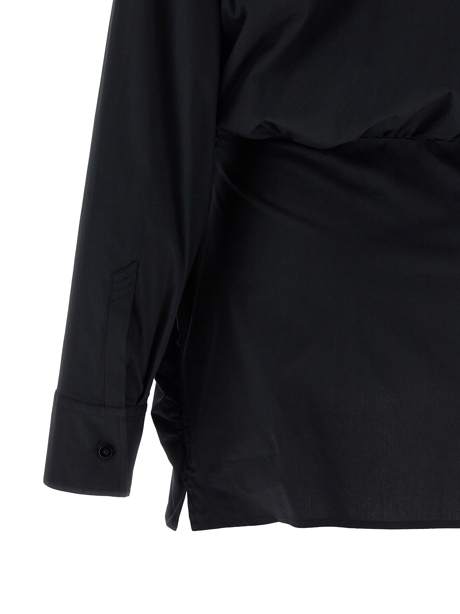 Double layer shirt dress White/black Cotton