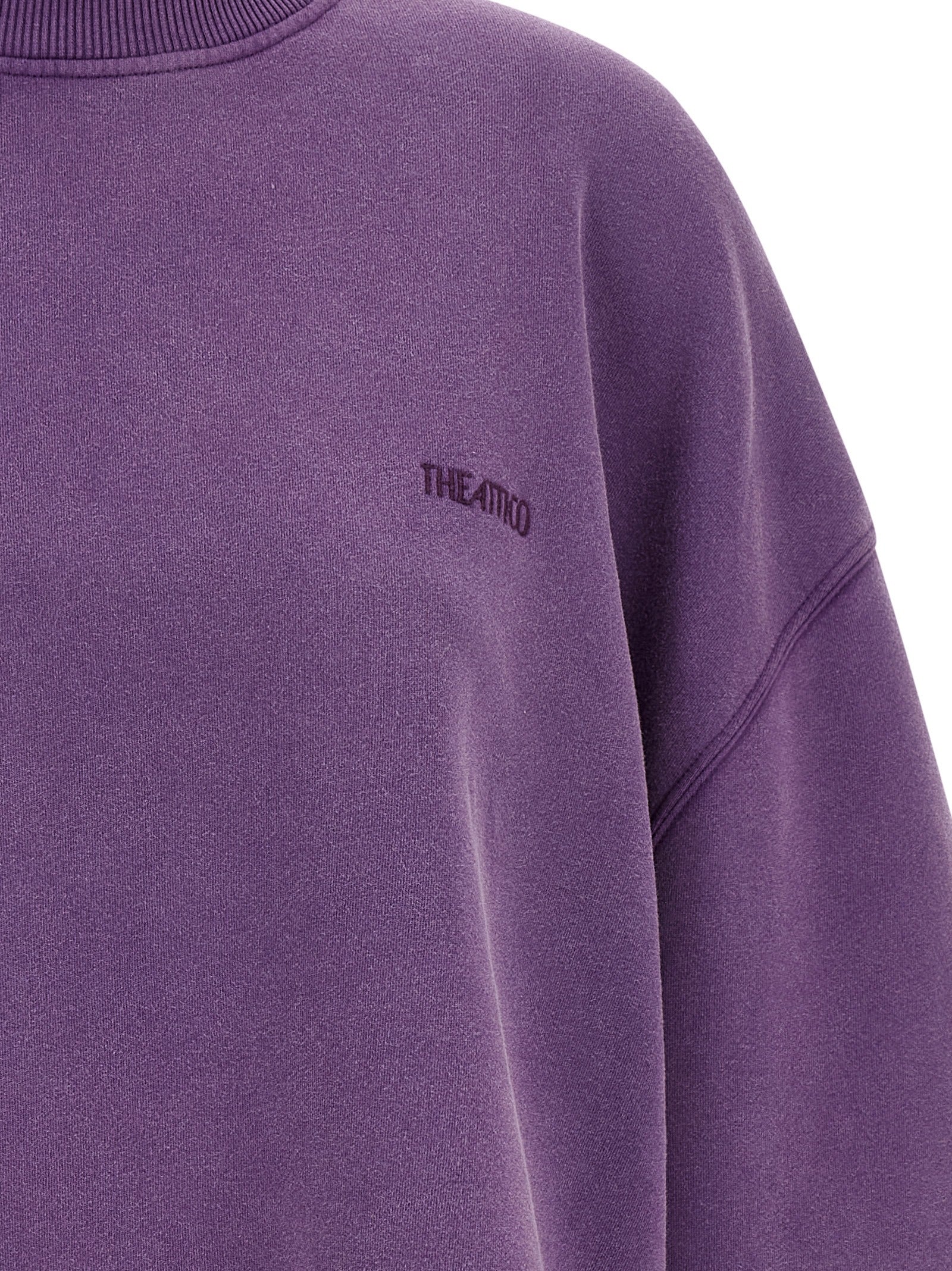 Shaped slit sweatshirt Purple Cotton