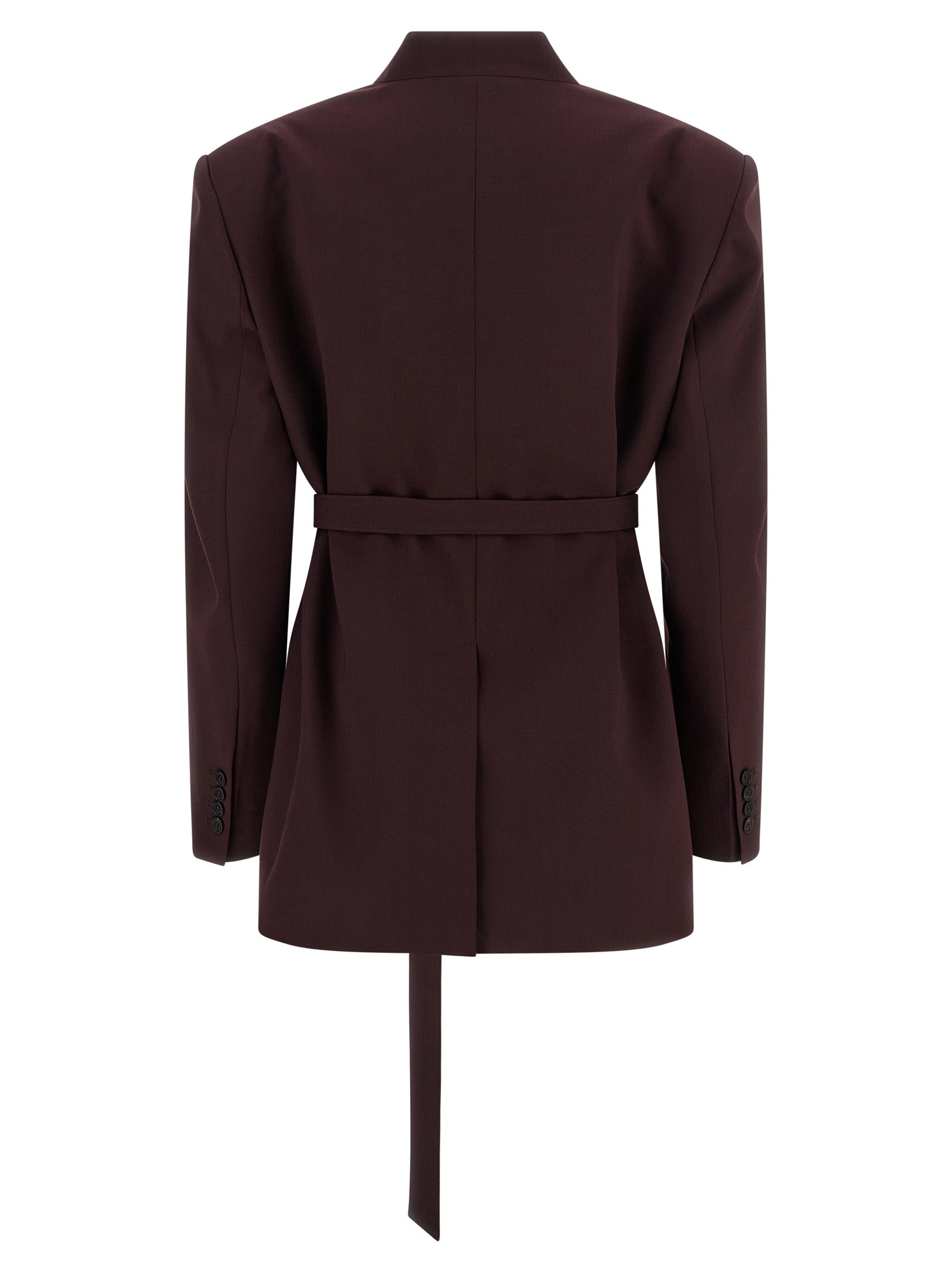 Maxi Shoulder Strap Blazer Purple Polyester Blazer, Suits