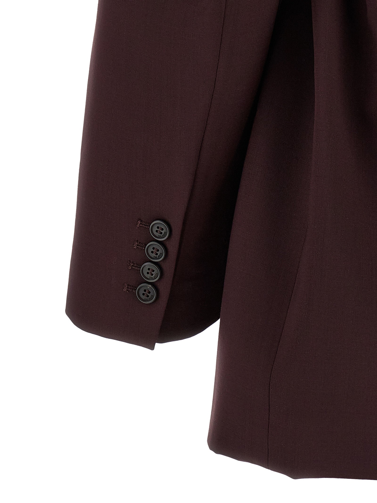 Maxi Shoulder Strap Blazer Purple Polyester Blazer, Suits