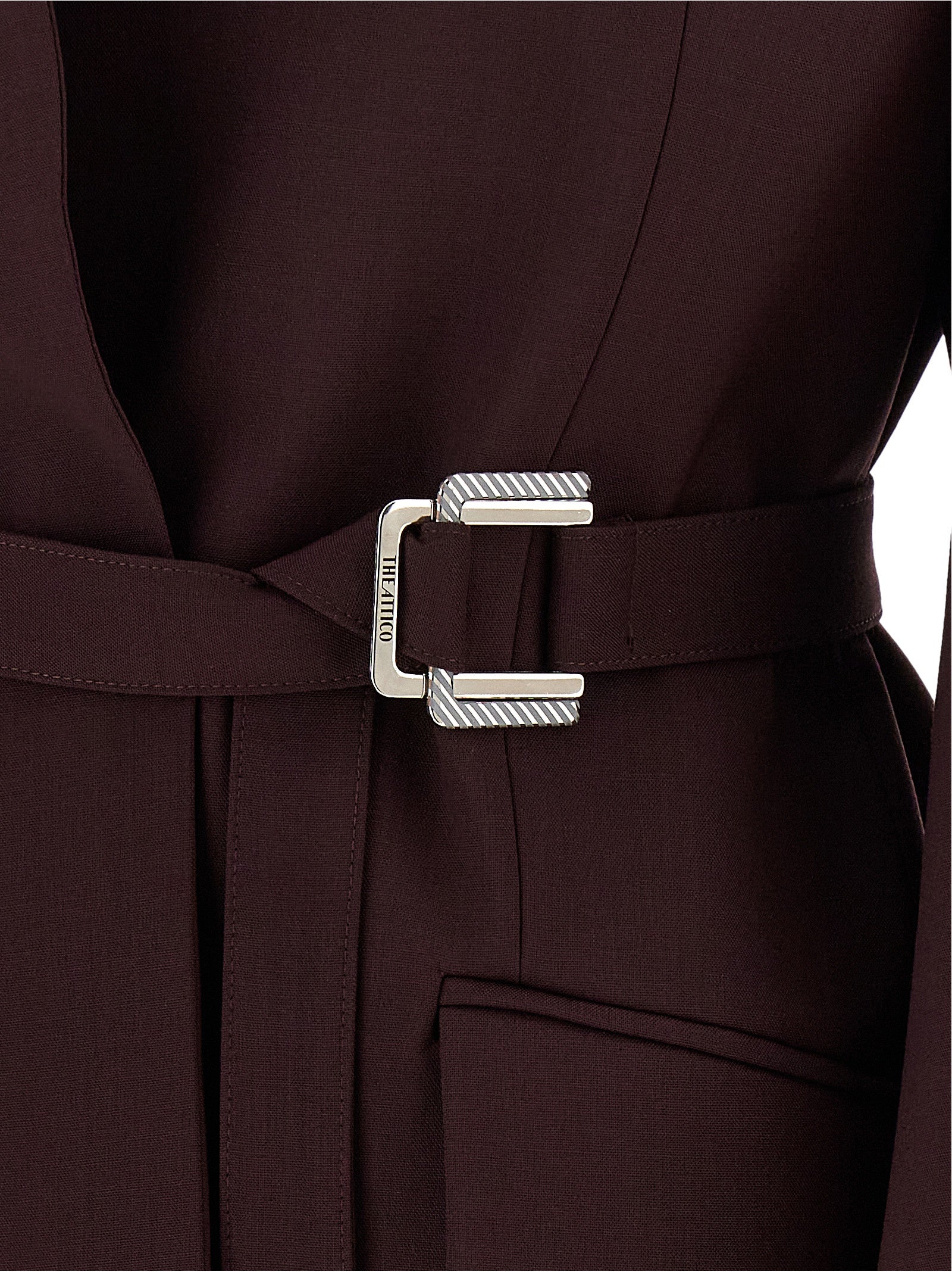 Maxi Shoulder Strap Blazer Purple Polyester Blazer, Suits