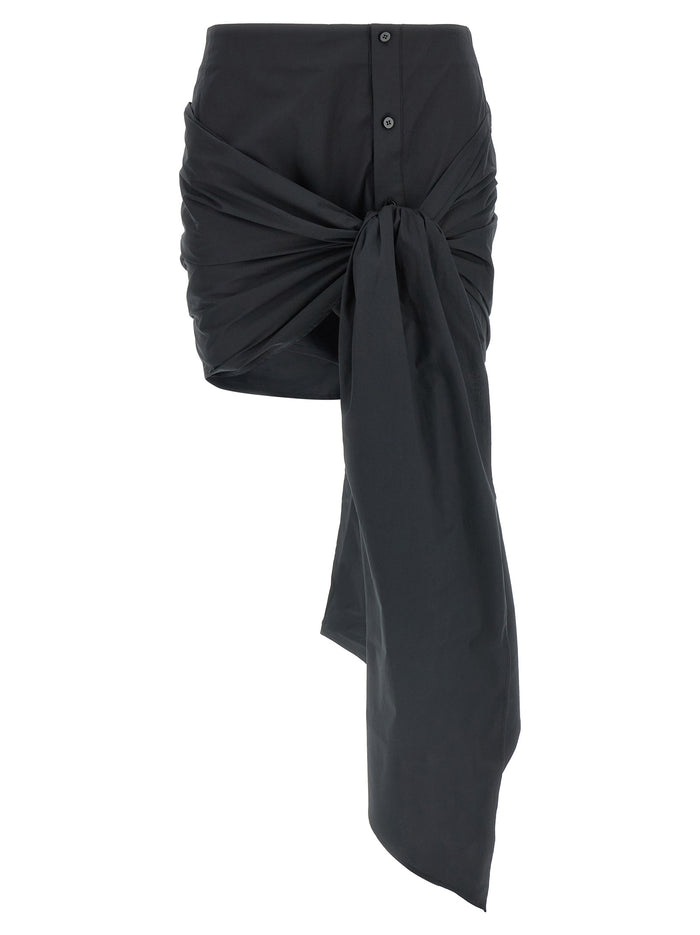 -bow skirt Black Cotton