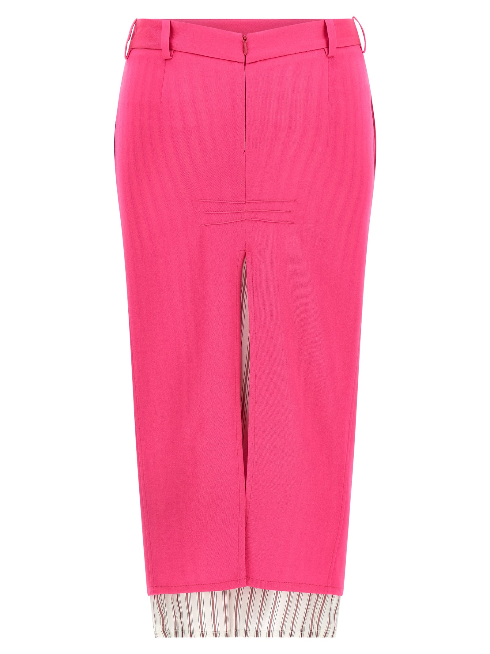 Double Layer Skirt Fuchsia Virgin Wool